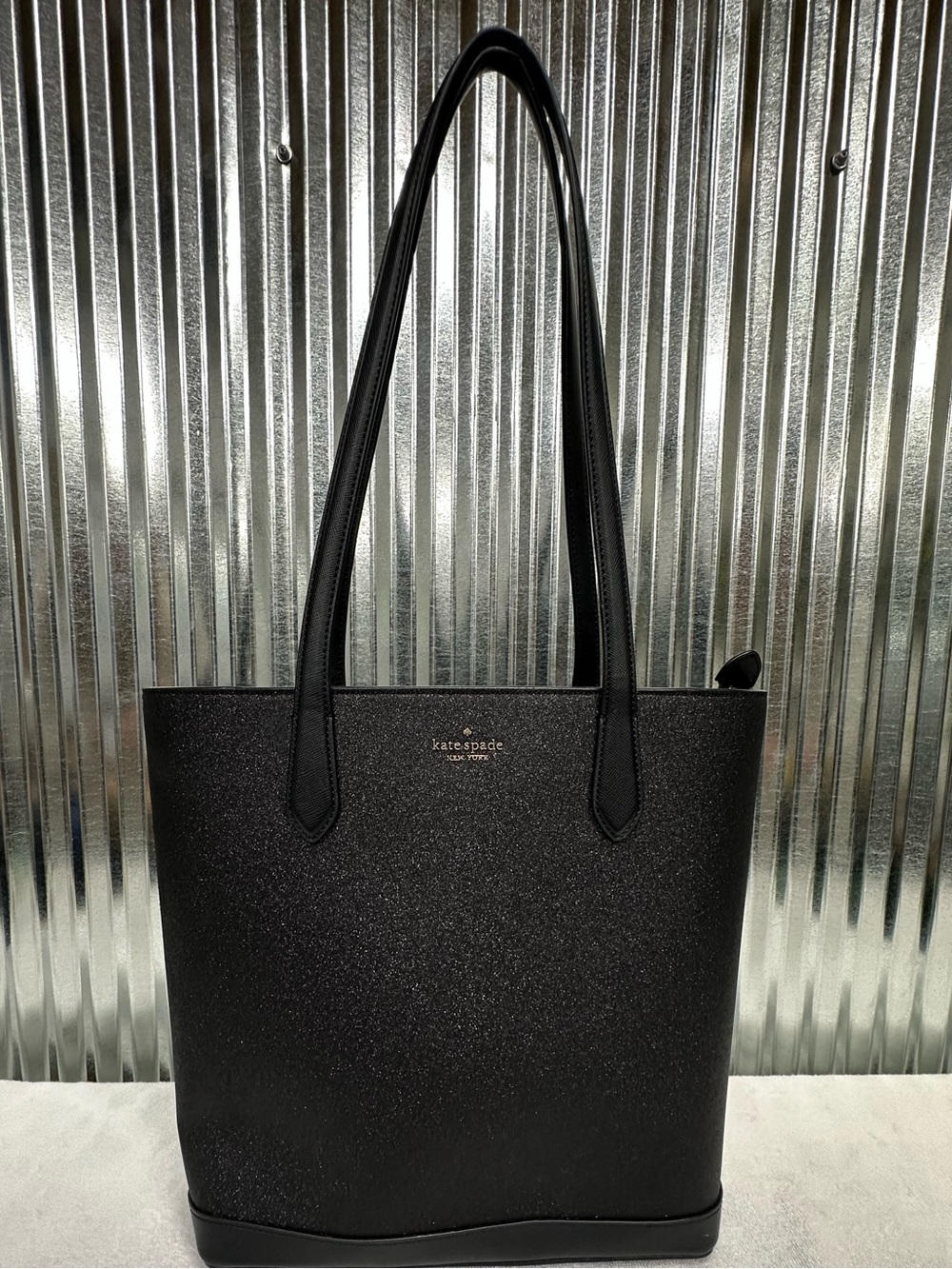Kate Spade Black Glitter Tote Bag